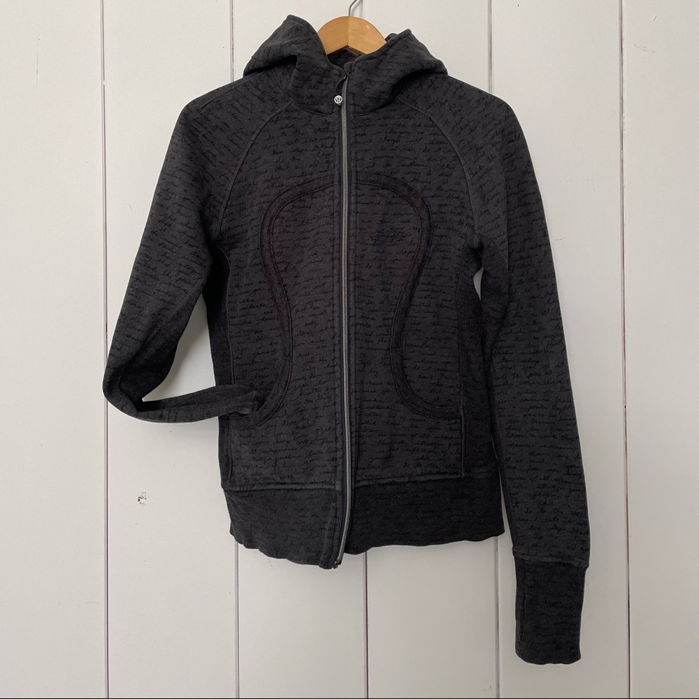 SOLD - RARE Lululemon Scuba Hoodie II ~ Manifesto Script ~ Size 10